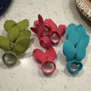 12 Easter bunny Colorful Burlap Napkin Rings Set of 12 perfect for easter